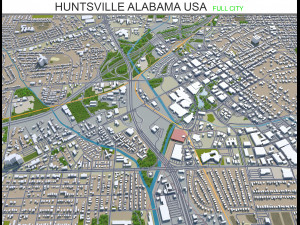 huntsville city alabama usa 50km Modello 3D