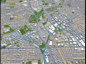 huntsville city alabama usa 50km 3D Model