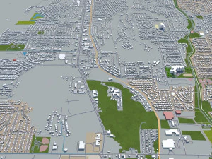 huntsville city alabama usa 50km 3D Model