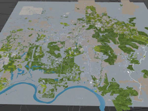 huntsville city alabama usa 50km 3D Model