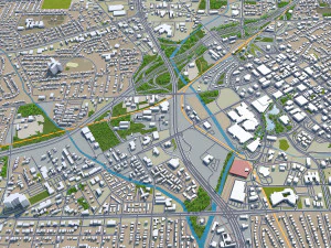 huntsville city alabama usa 50km 3D Model