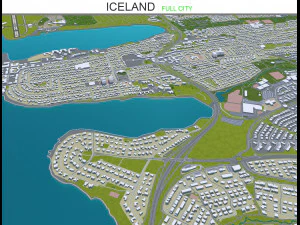 IJsland stad 1400 km 3D Model
