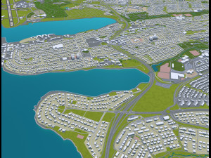 iceland city 1400km 3D 模型