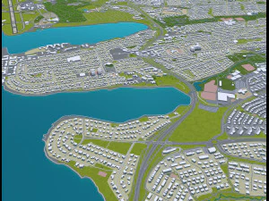 iceland city 1400km 3D Model