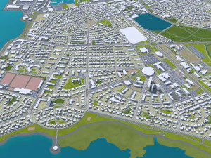 iceland city 1400km 3D Model