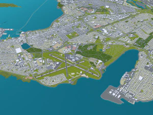 iceland city 1400km 3D Model