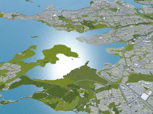 iceland city 1400km 3D Model