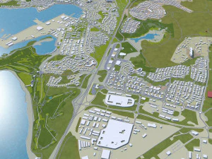 iceland city 1400km 3D Model