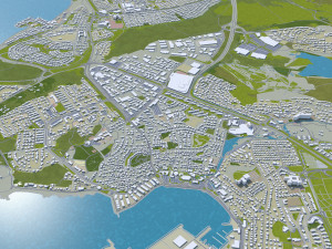 iceland city 1400km 3D 模型
