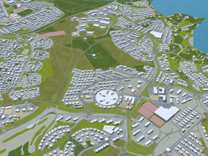 iceland city 1400km 3D 模型
