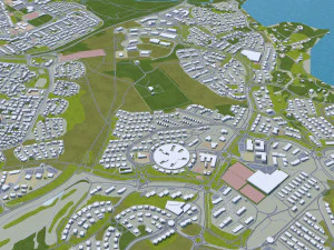 iceland city 1400km 3D Model