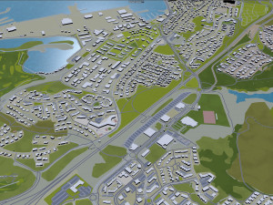 iceland city 1400km 3D 模型