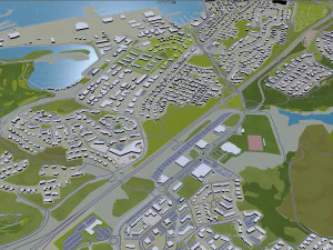 iceland city 1400km 3D Model