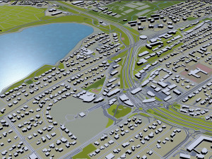 iceland city 1400km 3D 模型