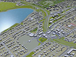 iceland city 1400km 3D Model