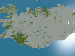 iceland city 1400km 3D Model