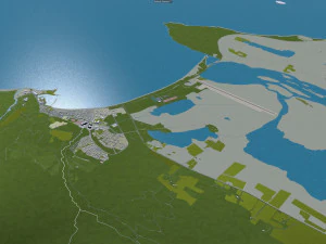 iceland city 1400km 3D Model