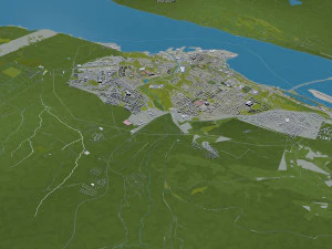 iceland city 1400km 3D Model