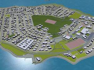 iceland city 1400km 3D Model