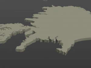 iceland city 1400km 3D Model
