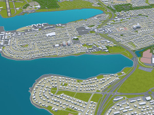 iceland city 1400km 3D 模型