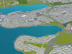 iceland city 1400km 3D Model
