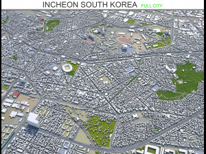 incheon city south korea 100km 3D Model