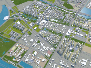 incheon city south korea 100km 3D 모델