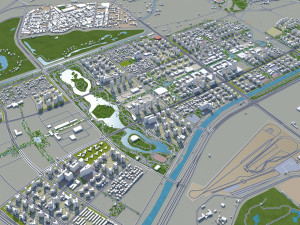 incheon city south korea 100km 3D 모델
