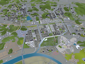 incheon city south korea 100km 3D 모델