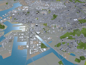 incheon city south korea 100km 3D 모델