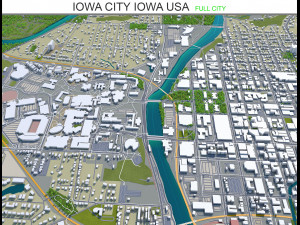 iowa city iowa usa 20km 3D Model