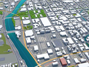 iowa city iowa usa 20km 3D Model