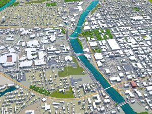 iowa city iowa usa 20km 3D मॉडल