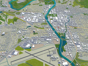 iowa city iowa usa 20km 3D मॉडल