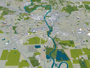 iowa city iowa usa 20km 3D मॉडल