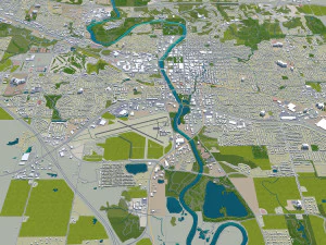 iowa city iowa usa 20km 3D Model