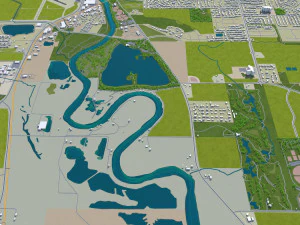 iowa city iowa usa 20km 3D Model
