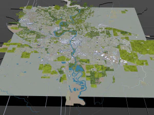 iowa city iowa usa 20km 3D Model