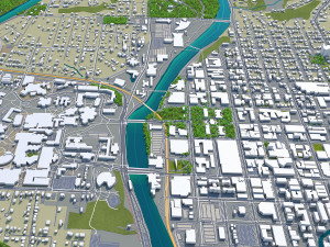 iowa city iowa usa 20km 3D मॉडल
