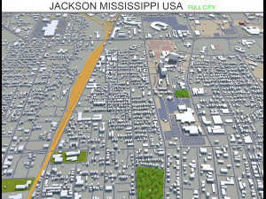 jackson city mississippi usa 40km 3D Model