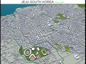 jeju şehri g&uuml;ney kore 120km 3D Model