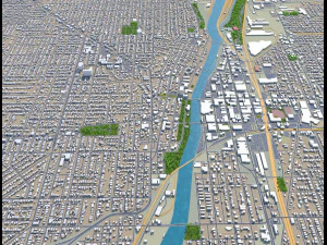 joliet city illinois usa 40km 3D Model