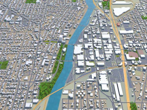 joliet city illinois usa 40km 3D Model