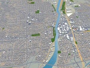 joliet city illinois usa 40km 3D Model