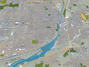 joliet city illinois usa 40km 3D Model