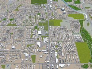 joliet city illinois usa 40km 3D Model