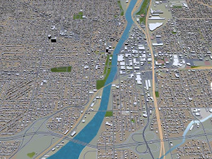 joliet city illinois usa 40km 3D Model