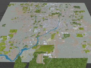 joliet city illinois usa 40km 3D Model
