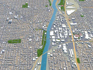 joliet city illinois usa 40km 3D Model